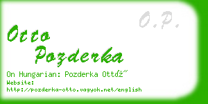 otto pozderka business card